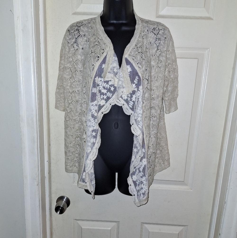 Ruby red knitted cardigan size PL